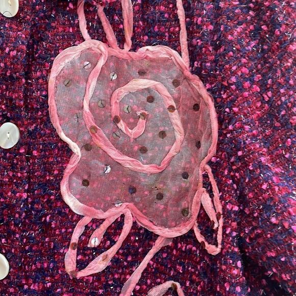 VINTAGE‎ ALEX KIM APPLIQUÉD BLAZER IN FUCHSIA - Picture 5 of 6